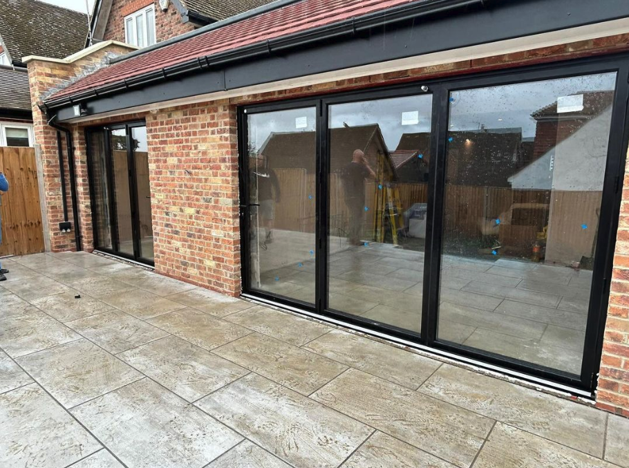 2400mm Anthracite Grey on White Heritage Visofold 1000 Bifold Door - 3 sections