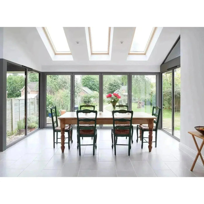 2200mm Anthracite Grey Aluminium Bifold Door Smart System - 3 sections
