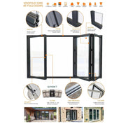 2200mm Anthracite Grey Aluminium Bifold Door Smart System - 3 sections