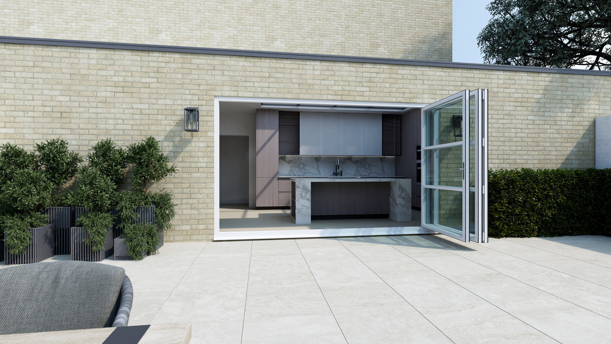 3000mm White Heritage Visofold 1000 Bifold Door - 3 sections