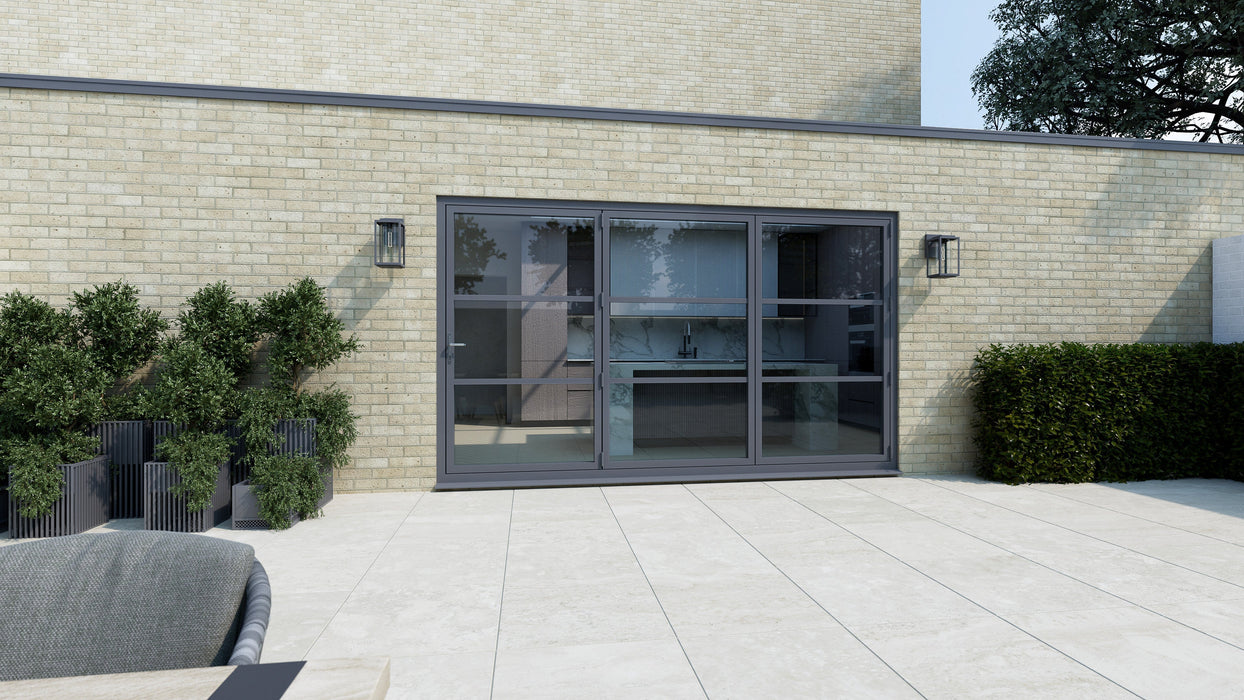 3300mm Anthracite Grey Heritage Visofold 1000 Bifold Door - 3 sections