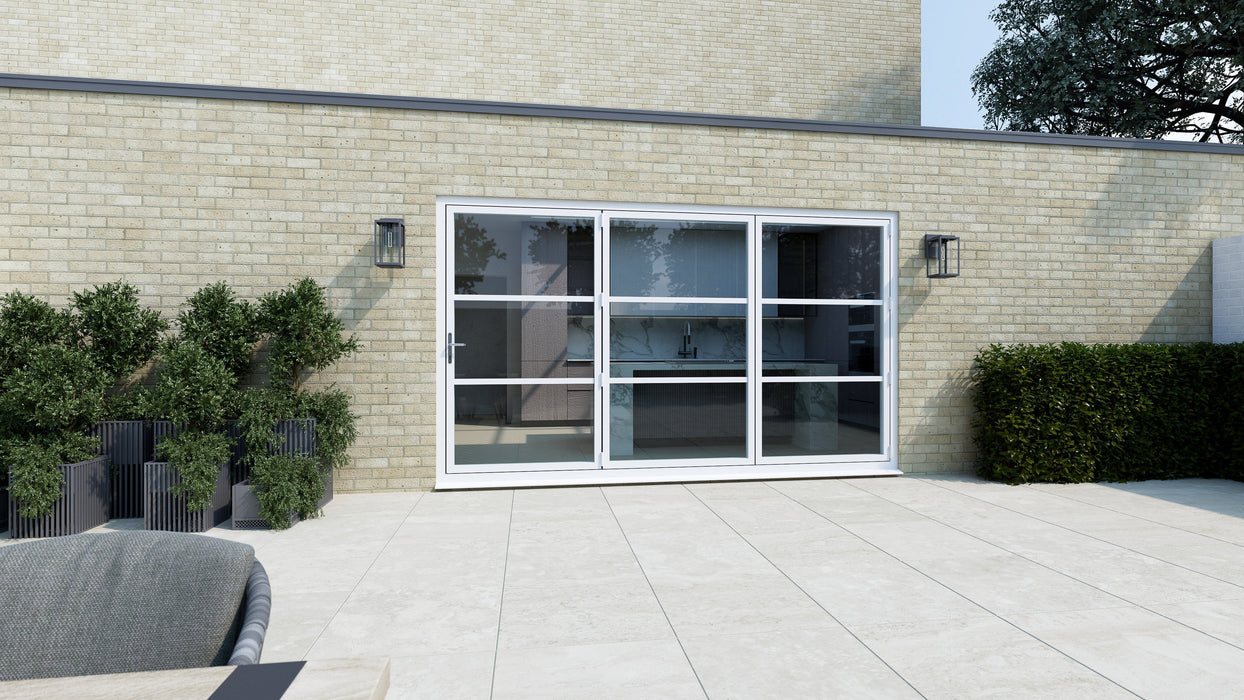 3400mm White Heritage Visofold 1000 Bifold Door - 3 sections