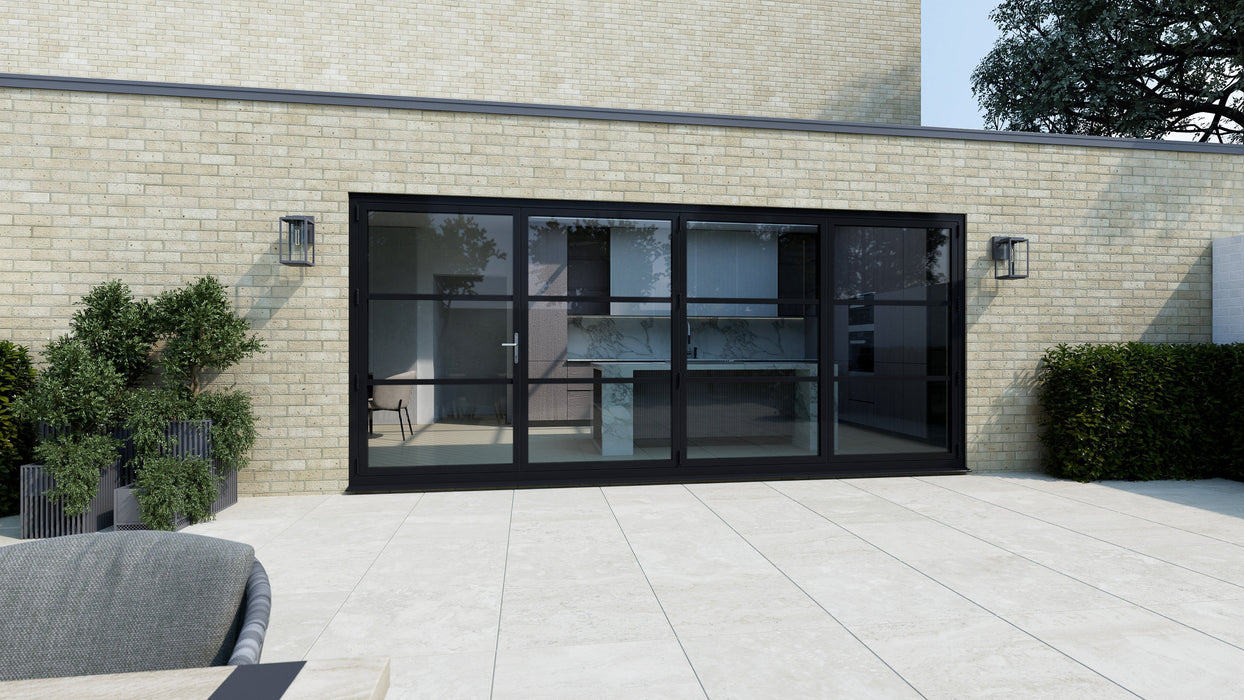 3700mm Black Heritage Visofold 1000 Bifold Door - 4 sections