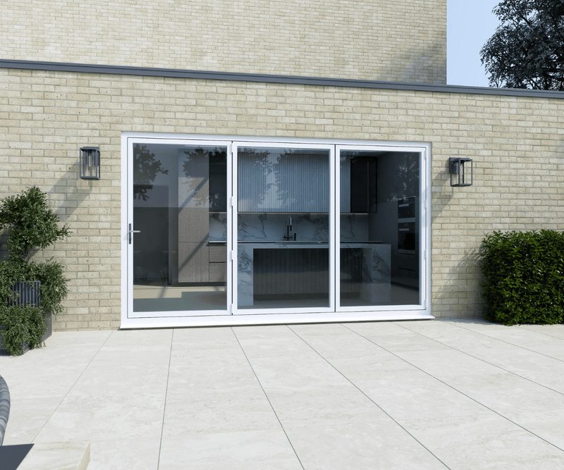 White Aluminium Bifold Door SMART system - 3 sections