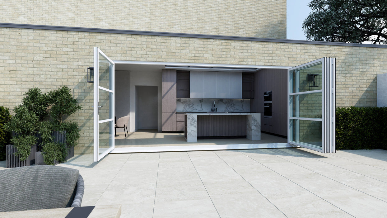 4500mm White Heritage Visofold 1000 Bifold Door - 4 sections