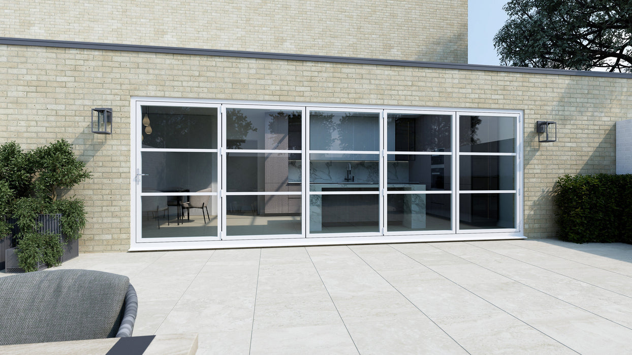 4700mm White Heritage Visofold 1000 Bifold Door - 5 sections