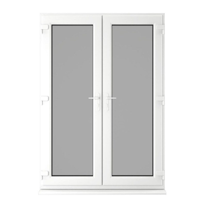 1300mm White uPVC French Doors