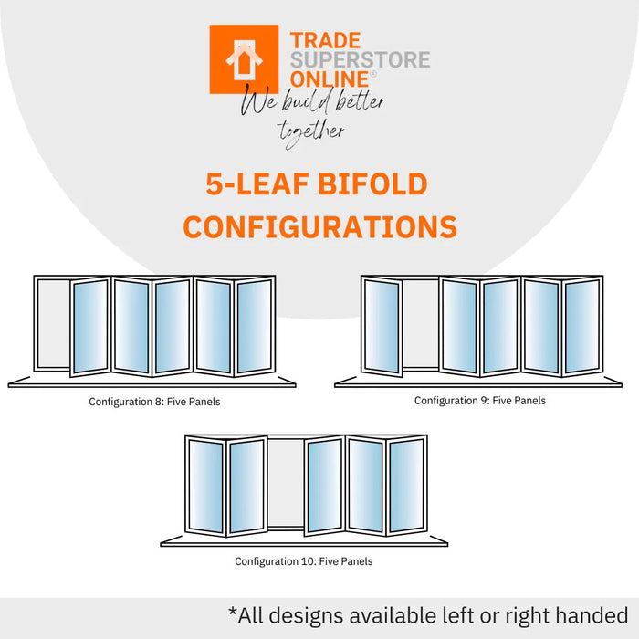 Anthracite Grey Aluminium Bifold Door SMART system - 5 sections