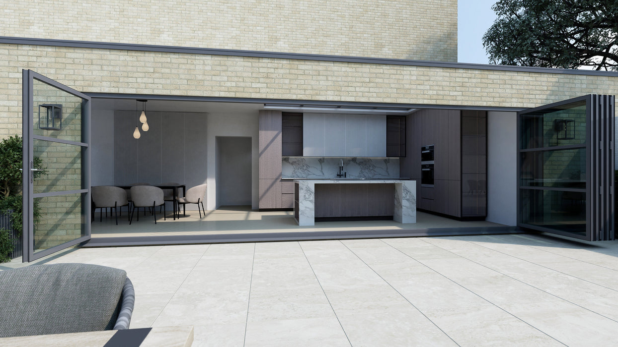 5900mm Anthracite Grey on White Heritage Visofold 1000 Bifold Door - 6 sections