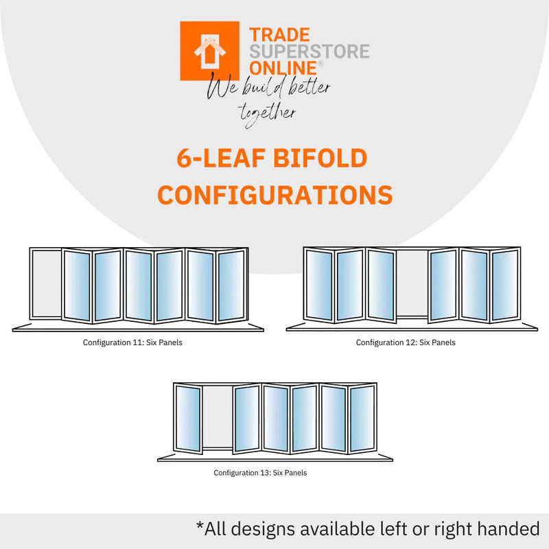 White Aluminium Bifold Door SMART system - 6 sections
