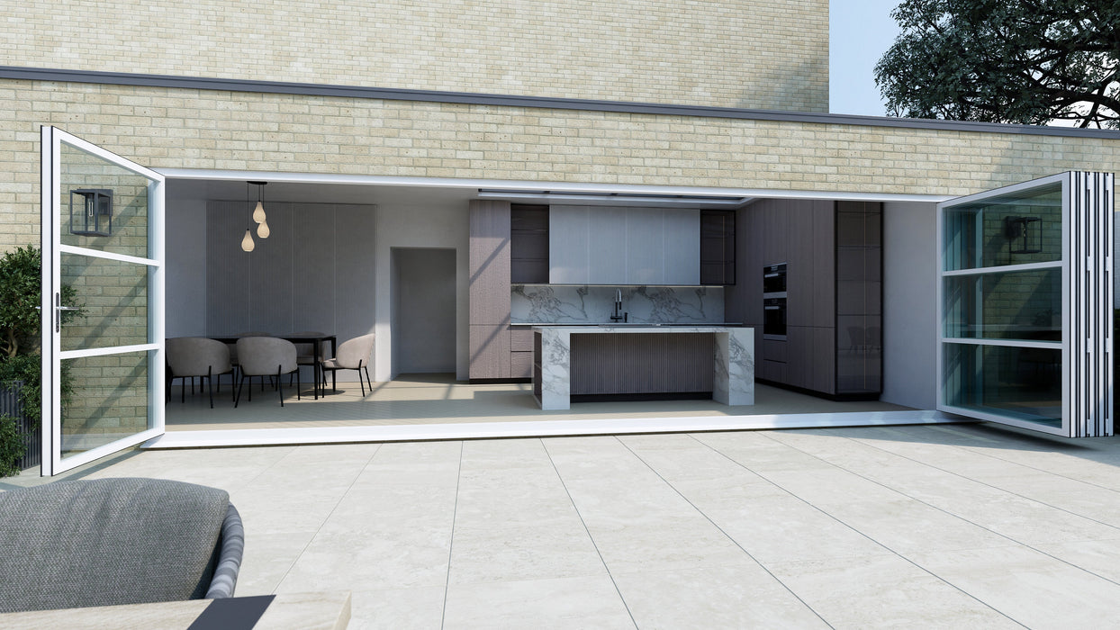 6000mm White Heritage Visofold 1000 Bifold Door - 6 sections