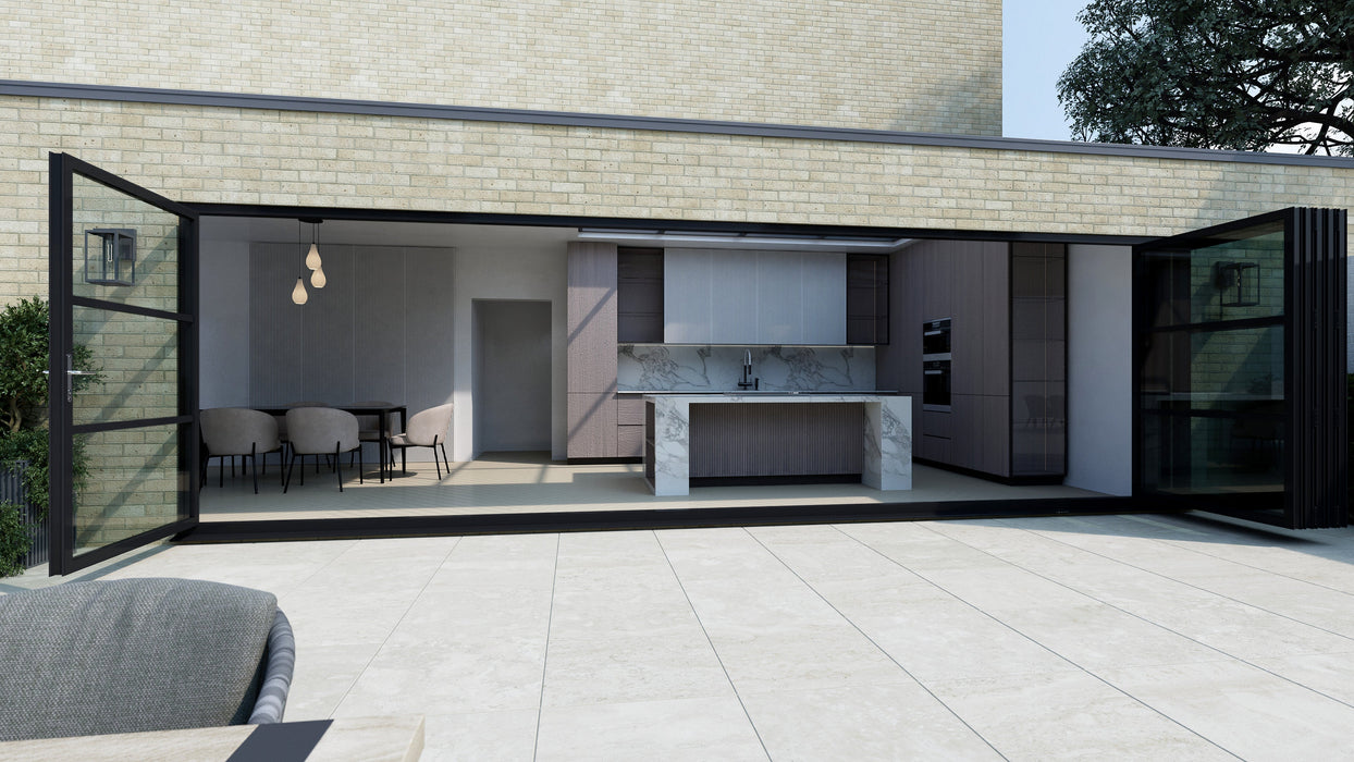 6400mm Black Heritage Visofold 1000 Bifold Door - 6 sections