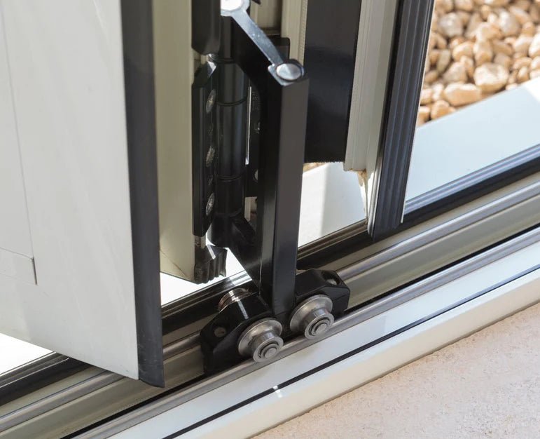 Black on White Aluminium Bifold Door SMART system - 3 sections
