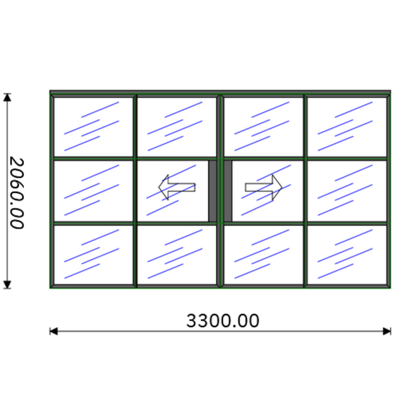 3300mm Black Internal Aluminium Sliding Door - AluSpace Internal Screening System