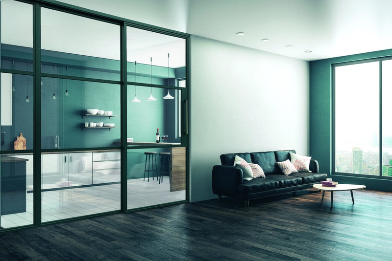 2600mm Black Internal Aluminium Sliding Door - AluSpace Internal Screening System