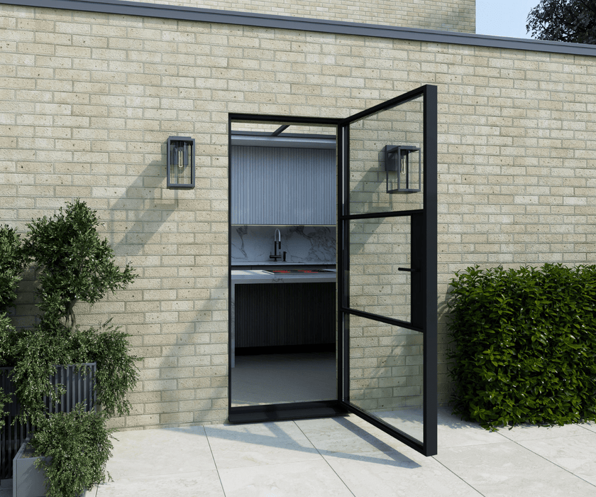 950mm - Black Heritage Aluminium Single Door
