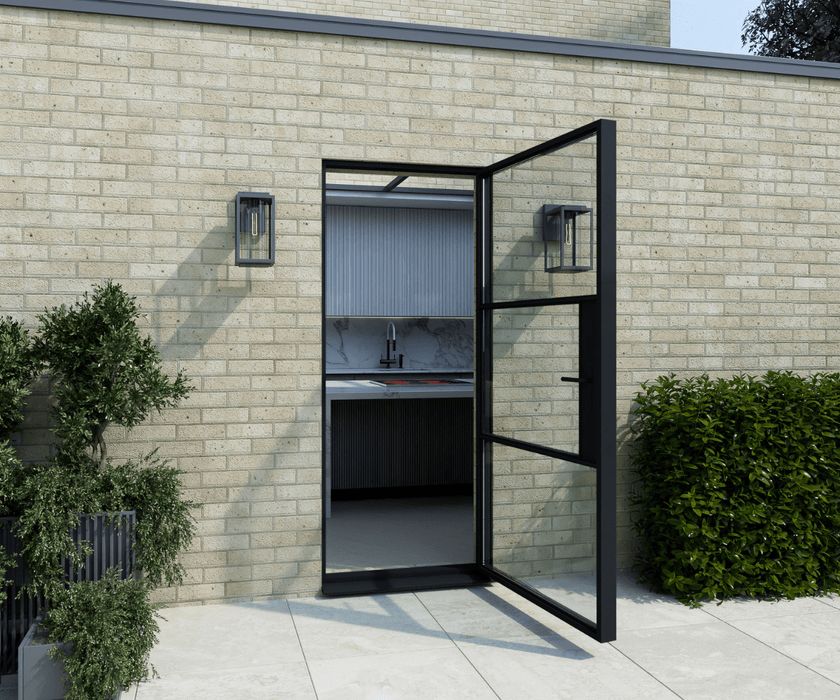 900mm - Black Heritage Aluminium Single Door