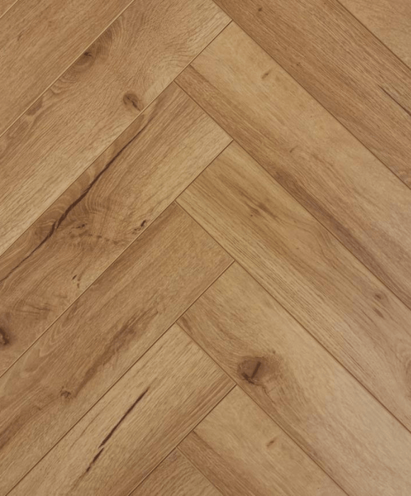 12mm Herringbone Laminate Flooring - Cedar Oak (1 pack - 1.92m2 - £17.32per sqm)