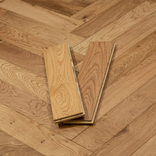 Herringbone Oak Engineered Flooring - Natural Brushed UV Lacquered - Arden