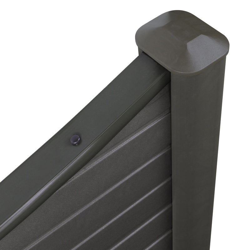 Graphite Eco Fence Panel Concave Top