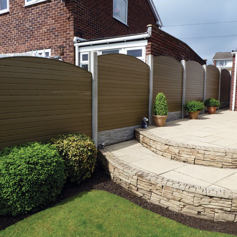 Graphite Eco Fence Panel Convex Top