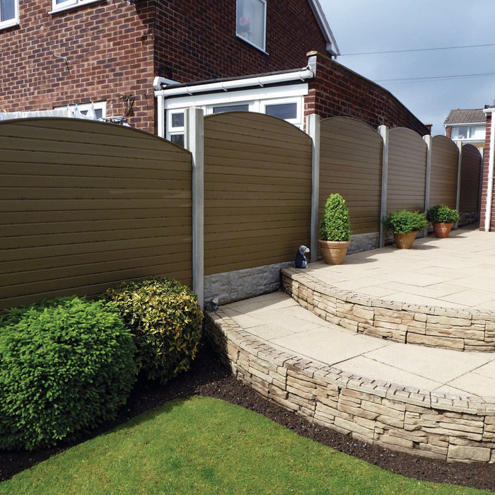 Walnut Eco Fence Panel Convex Top