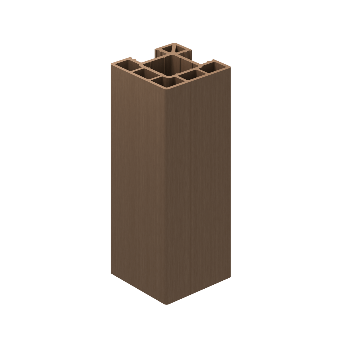 Composite Fence Corner Post (1.94m) - Walnut — Trade Superstore Online
