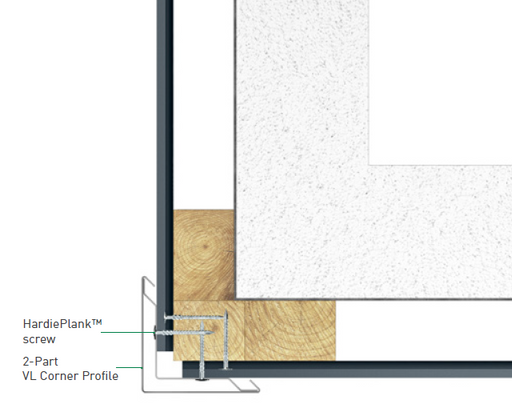 Hardie VL Plank 2-part Corner Profile drawing