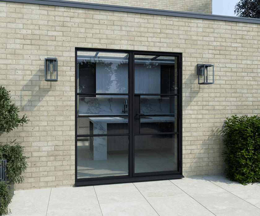 1700mm Black Heritage Aluminium French Doors