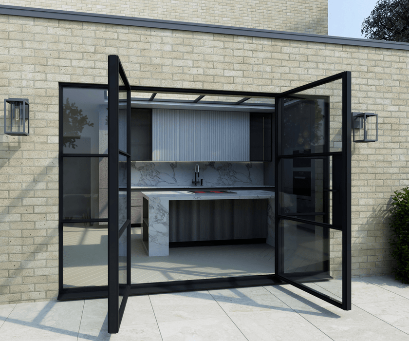 2300mm Black Aluminium Heritage French Door set