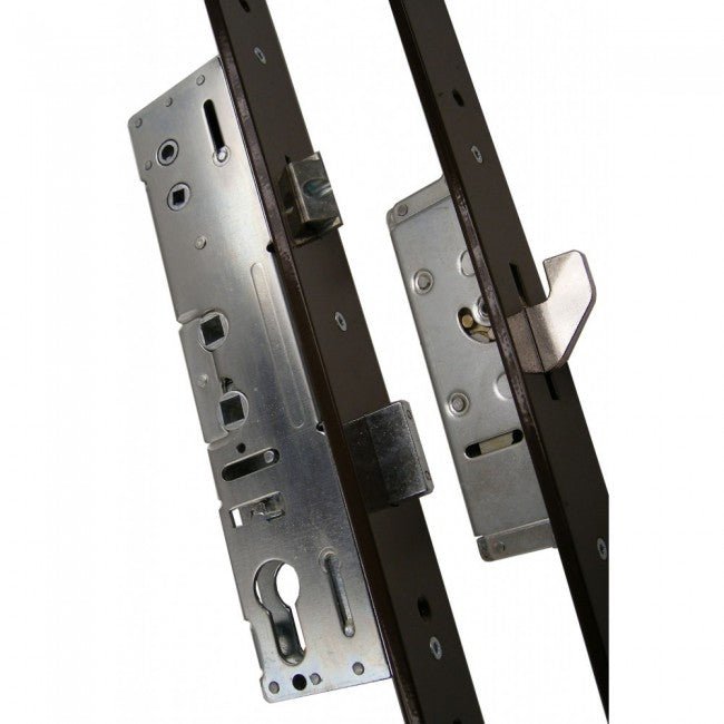Lockmaster Composite 2 Hook 35mm Backset Multi Point Door Lock - Dual Spindle - White Faceplate