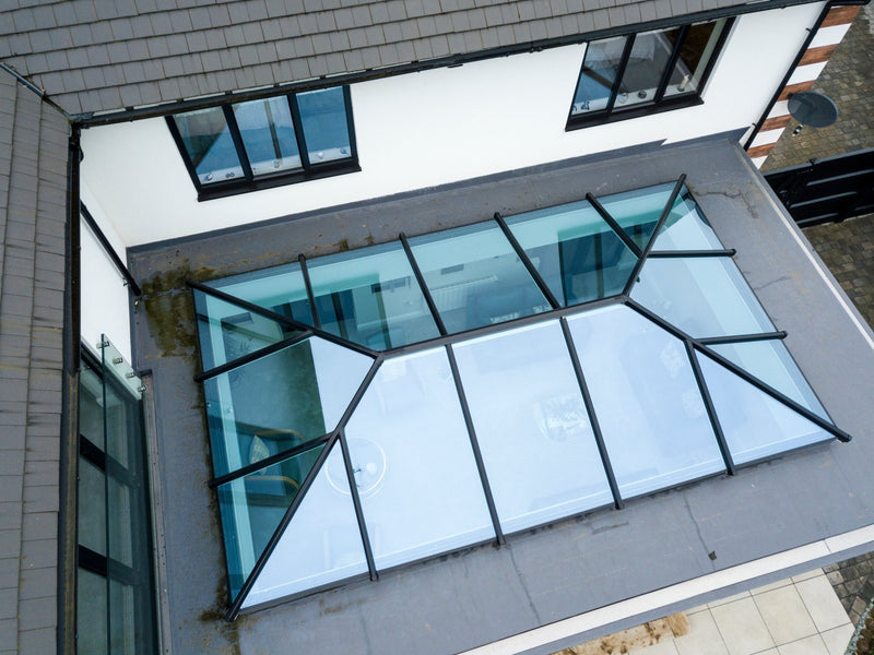 Anthracite Grey on White Wendland UPVC Roof Lantern – Ambi-Blue or Clear Glass