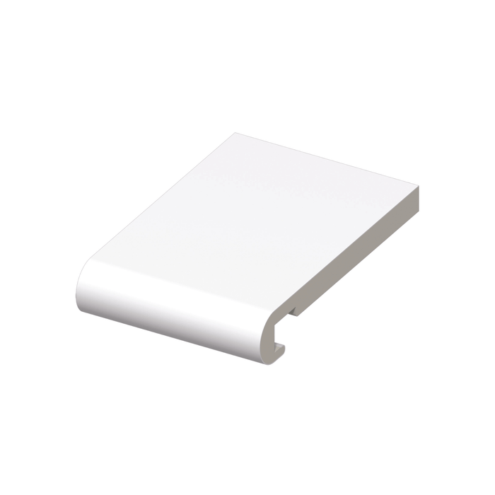 White Double Box End Bull Nosed Fascia Board - 400mm x 18mm (5m length)