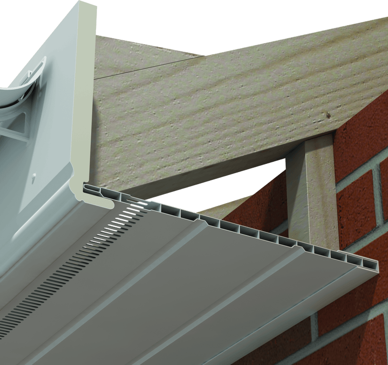 White Double Ogee Fascia Board 400mm (5m Length)