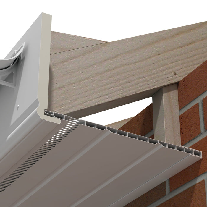 300mm White Double Vented UPVC Soffit Board