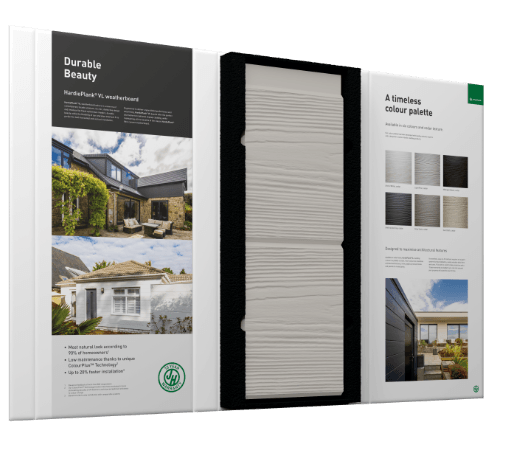 Hardie Plank cement fibre cladding sample board