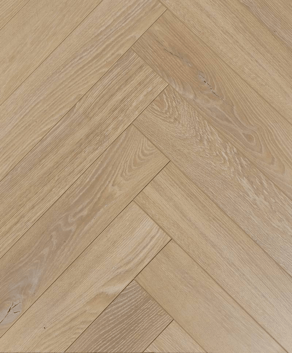 12mm Herringbone Laminate Flooring - Sandy Oak (1 pack - 1.92m2 - £17.32per sqm)