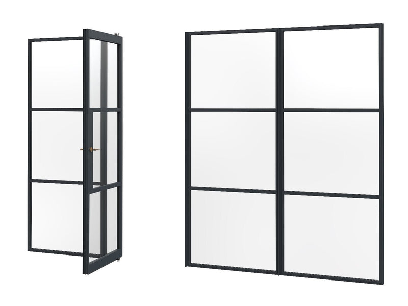 1200mm Black Internal Aluminium Door - AluSpace Internal Screening System