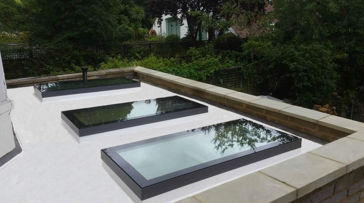 Infinity Framed Aluminium Rooflight –  Blue or Clear Glass - ANTHRACITE GREY