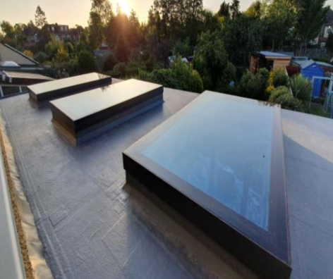 Infinity Framed Aluminium Rooflight –  Blue or Clear Glass - ANTHRACITE GREY