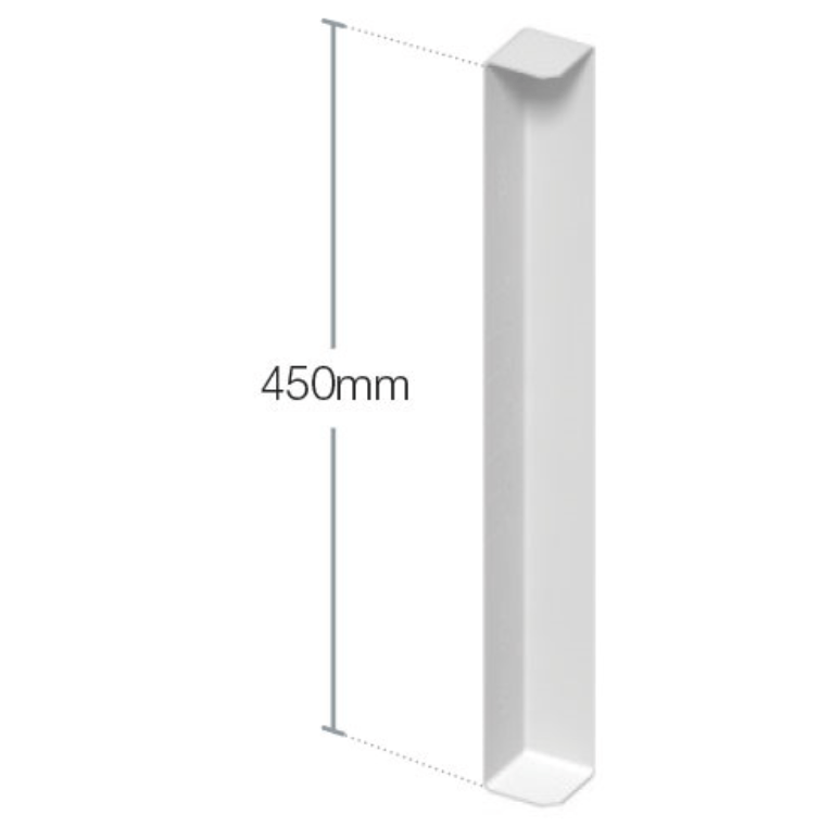 White Fascia Double Ended Corner Trim (450mm Length)