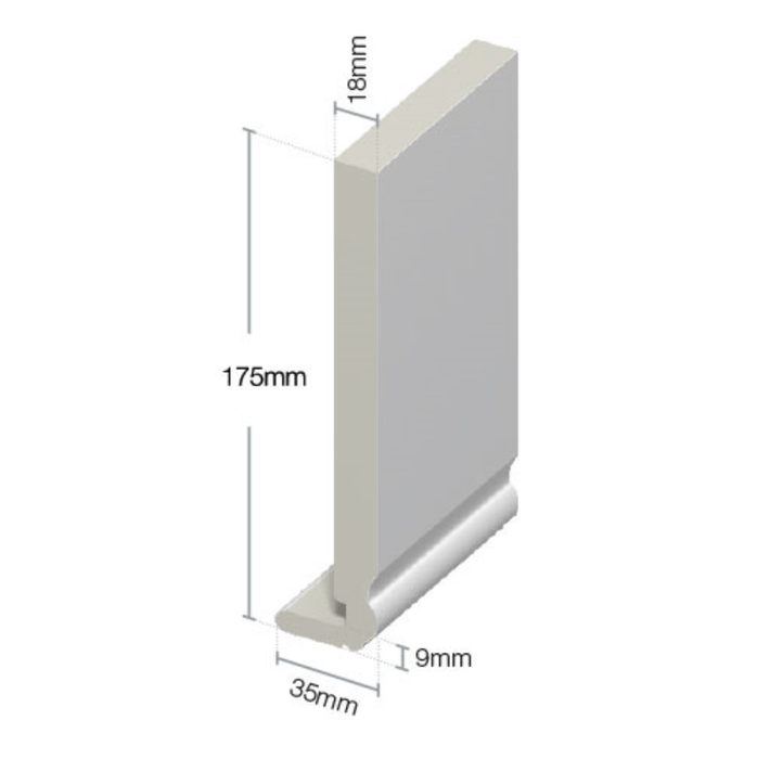 White Ogee Fascia Board - 175mm x 18mm (5m lengths)