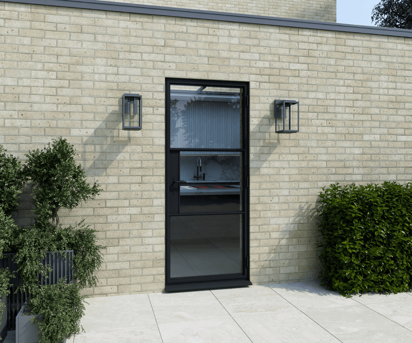900mm - Black Heritage Aluminium Single Door