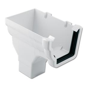 Ogee Gutter Stop End Outlet LH (White)
