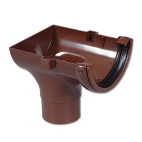 Half-Round Gutter Run Outlet Stop End (Brown)