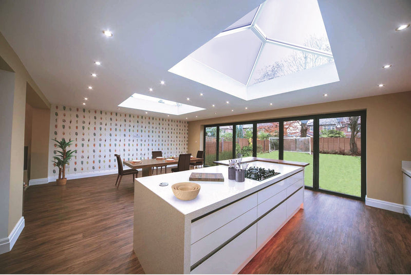 Anthracite Grey on White Wendland UPVC Roof Lantern – Ambi-Blue or Clear Glass