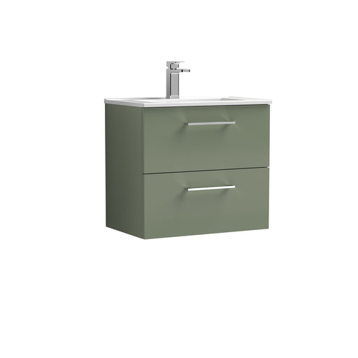 600mm Wall Hung 2 Drawer Vanity & Basin 2