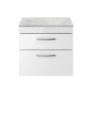 600mm Wall Hung Vanity With Grey Worktop