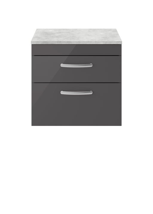 600mm Wall Hung Cabinet With Grey Worktop