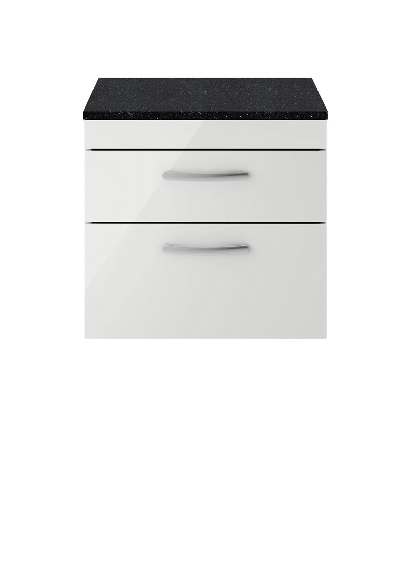 600mm Wall Hung Cabinet With Sparkling Black Worktop
